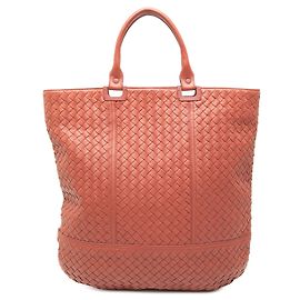 Tote in nappa Intrecciato arancione Bottega Veneta