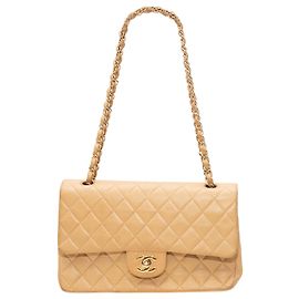 Borsa Chanel 2002 Small Double Flap color Tan