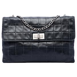 Borsa a tracolla con catena Reissue 2.55 in agnello Black Chocolate Bar Chanel