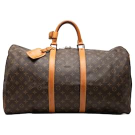 Borsa da viaggio Louis Vuitton Monogram Keepall 55 marrone