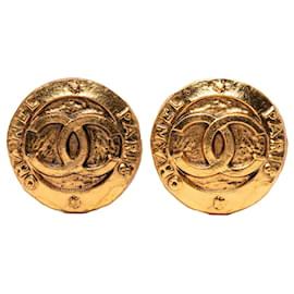 Chanel CC Creolen in Goldauflage