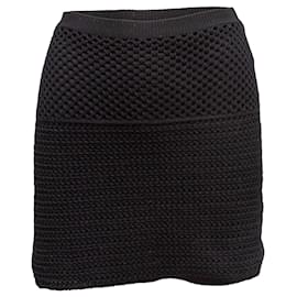 Mini gonna in crochet nera Prada Taglia IT 40