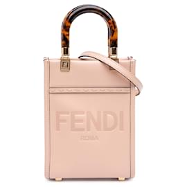 Pink Fendi Mini Leather Sunshine Shopper Tote Satchel