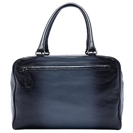 Bottega Veneta Brera Handtasche aus blauem Madras Sfumato Ziegenleder, Größe Medium