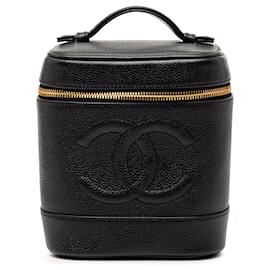 Beauty case Chanel CC Caviar nero