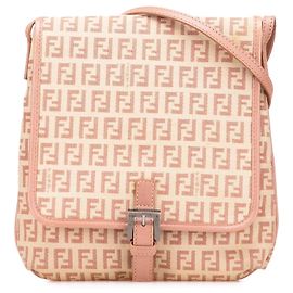 Borsa a tracolla Fendi Zucchino in tela rosa