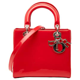 Borsa Lady Dior Medium in vernice rossa