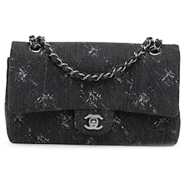 Borsa a tracolla Chanel Medium Denim Double Flap nera