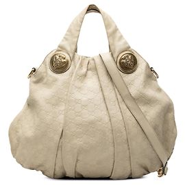 Cream Gucci Large Guccissima Hysteria Satchel