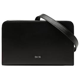 Borsa Messenger Ultra Pouch Dior in pelle nera con quadrante