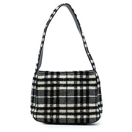 Borsa a tracolla in lana Burberry Vintage Check nera
