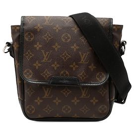 Borsa a tracolla Louis Vuitton Monogram Macassar Bass PM marrone