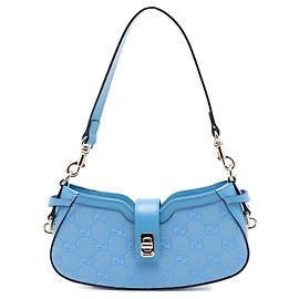 Borsa a tracolla Moon in tela Mini GG blu Gucci