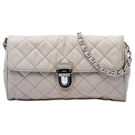 Beige Prada Impuntu Tessuto Chain Crossbody