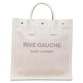 Tote North South in tela Rive Gauche marrone Saint Laurent