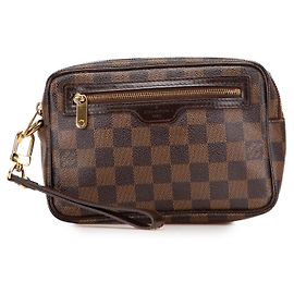 Clutch Louis Vuitton Damier Ebene Pochette Billets Macao Marrone