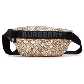 Borsa a tracolla Sonny in nylon con monogramma TB Burberry marrone