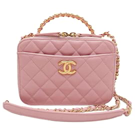 Piccola Vanity Case Chanel Pick Me Up in Caviar Trapuntato Rosa Satchel