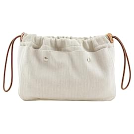 Pochette 20 en toile et Barenia Fourbi blanc Hermès