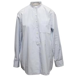 Top de botones de algodón a rayas azul claro y blanco Celine Talla FR 40 - Céline