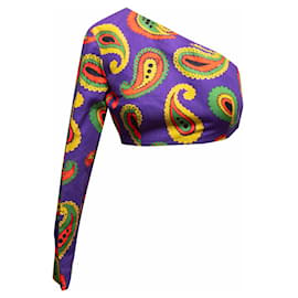 Top corto de una manga Gucci Paisley morado y multicolor Talla IT 40