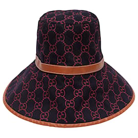 Gucci Monogram Woll-Bucket-Hat in Navy & Multicolor
