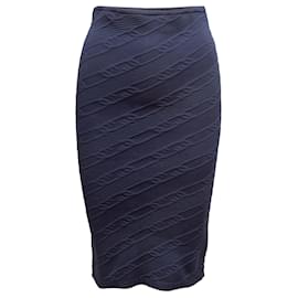 Falda lápiz de punto texturizado azul marino Fendi Talla IT 36