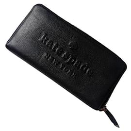 Portafoglio in pelle nera con zip Kate Spade New York