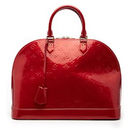 Borsa Louis Vuitton Monogram Vernis Alma GM rossa