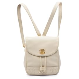 Zaino Chanel Caviar Triple CC bianco