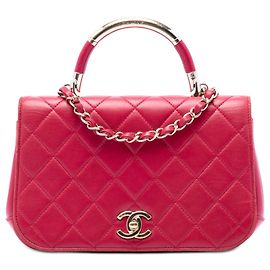 Bolso Chanel Small Quilted Lambskin Carry Chic Flap rojo