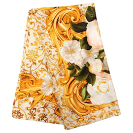 Sciarpa in seta Chanel Camellia Baroque dorata