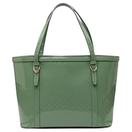 Tote Nice in microguccissima vernice verde Gucci
