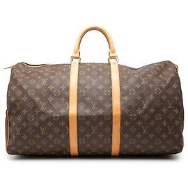 Borsa da viaggio Louis Vuitton Monogram Keepall 55 marrone