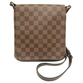 Borsa a tracolla Louis Vuitton Damier Ebene Musette Salsa Long Strap marrone