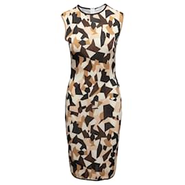 Abito senza maniche con stampa geometrica marrone e multicolore Givenchy Taglia US M