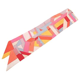Foulard Twilly in seta Hermès Perspective Cavaliere rosa