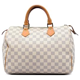 Borsa Boston Louis Vuitton Damier Azur bianca Speedy 30