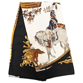 Sciarpa in seta Hermès Orange Marine Et Cavalerie 90