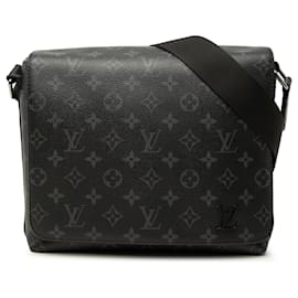 Borsa a tracolla Louis Vuitton Monogram Eclipse District PM nera