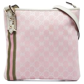 Borsa a tracolla Gucci GG Canvas Web Jolicoeur rosa