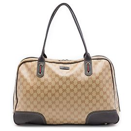 Borsa a tracolla Gucci GG Crystal Web Princy beige