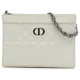 Bolso bandolera White Dior Macrocannage Diamond Calfskin Caro Every Dior