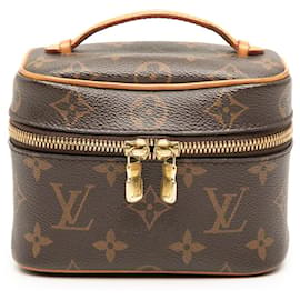 Beauty case Louis Vuitton Monogram Nice Nano marrone