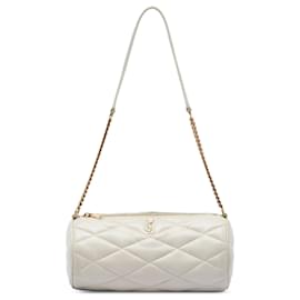 Borsa tubo Sade in agnello trapuntato bianco Saint Laurent