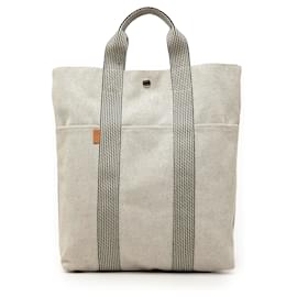 Bolsa Tote Cabas Toile Hermès Bege