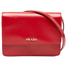 Borsa a tracolla Prada Saffiano Vernice rossa