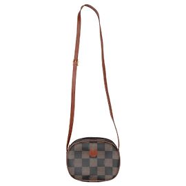 Piccola borsa a tracolla Fendi Pequin marrone vintage