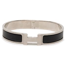 Black Hermès Narrow Enamel Clic H Bracelet PM