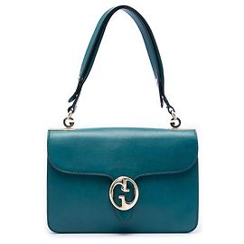 Borsa a tracolla con patta 1973 in pelle di vitello blu misura Medium Gucci